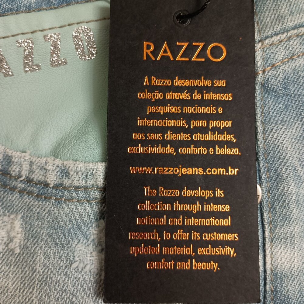 Razzo Coastal Cowgirl Distressed Frayed Light Denim Shorts Sz 8 (EU 38) NWT - Picture 5 of 16